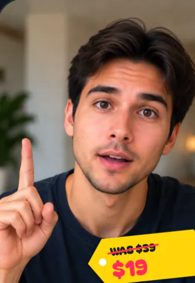 Price Drop Sticker template: SparkRoll edit preview on a sample video