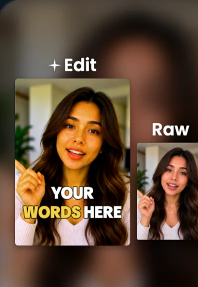Raw vs Edit Blur template: SparkRoll edit preview on a sample video