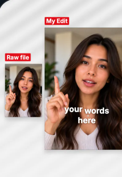 Raw vs Edit Gallery: SparkRoll edit preview on a sample video
